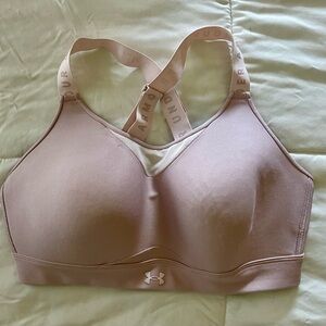 Under Armour XL High‑Impact Sports Bra Light Pink HeatGear® Adjustable Straps